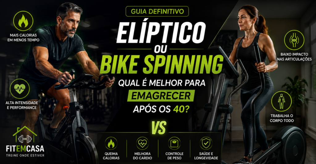 Elíptico ou bike spinning: guia comparativo para emagrecer e melhorar o cardio após os 40 anos
