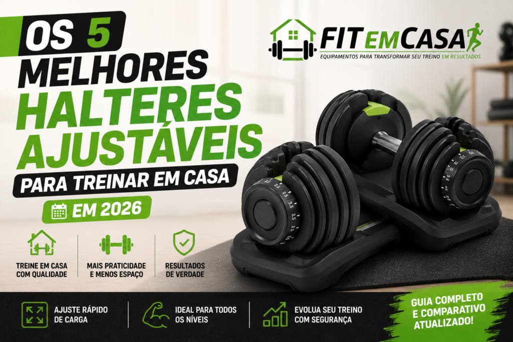 Halteres ajustáveis modernos para treinar em casa com praticidade e economia de espaço