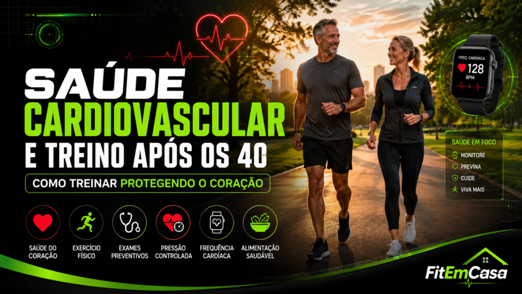 Saúde cardiovascular após os 40 com treino seguro e proteção do coração